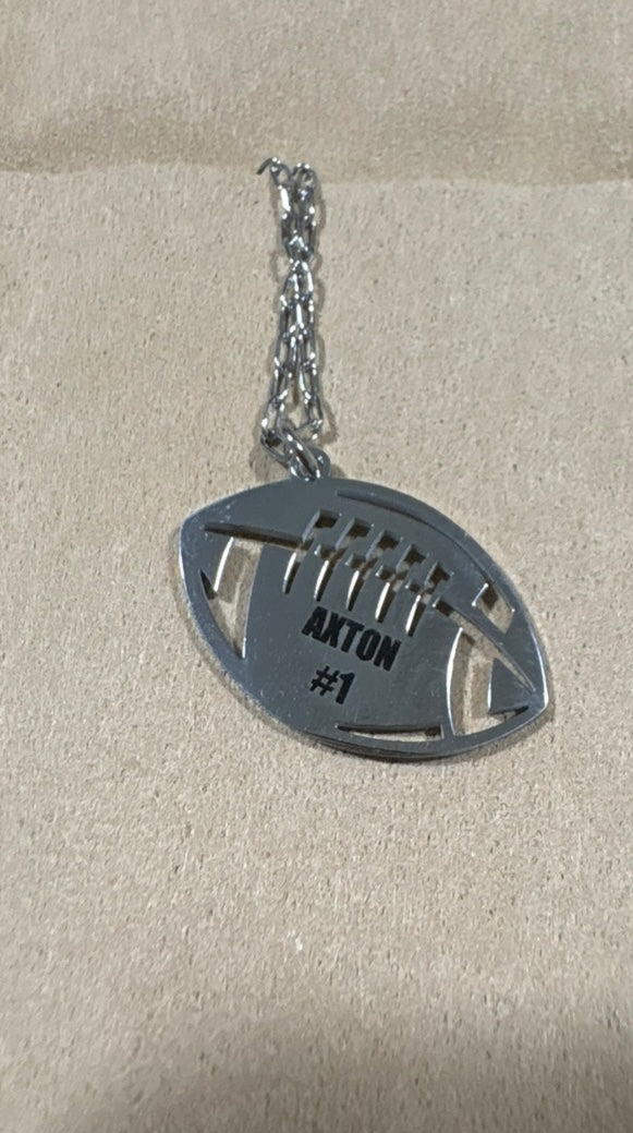 ENGRAVED FOOTBALL NECKLACE