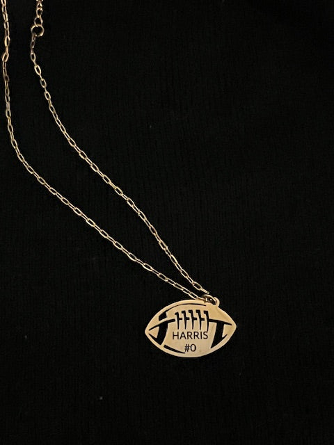 ENGRAVED FOOTBALL NECKLACE